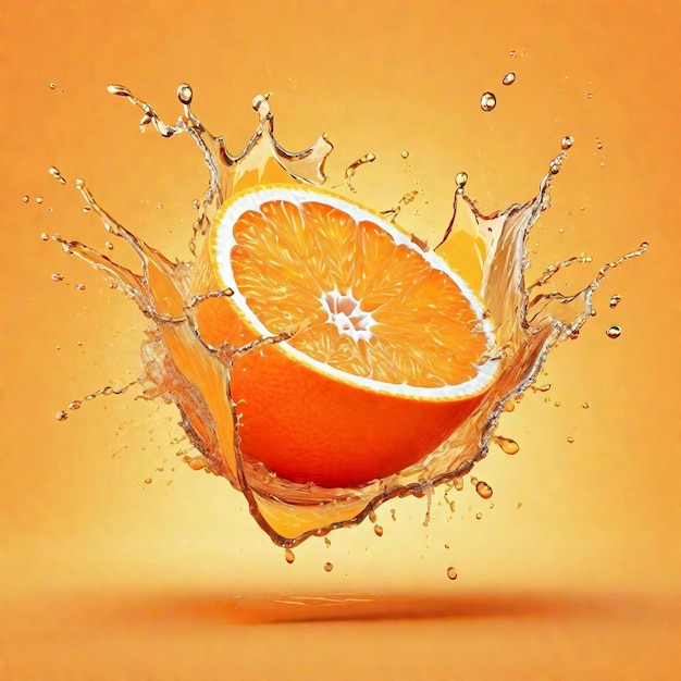 Photo orange splash background generated ai