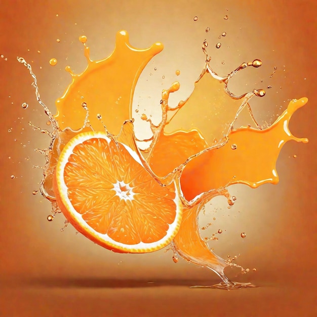 Orange splash background generated Ai