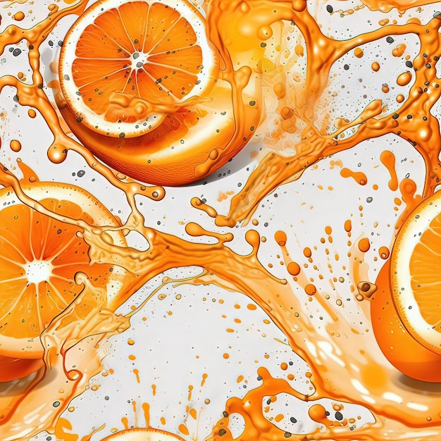 An orange splashes with orange juice on it