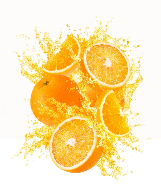 オレンジ色の水しぶき
