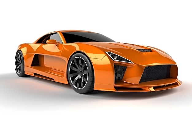 Orange sport car isolated