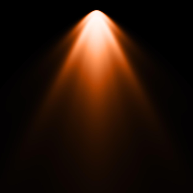 Foto riflettore arancione di illuminazione con sfondo nero