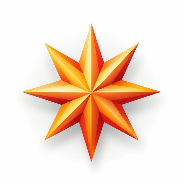 An orange star on a white background