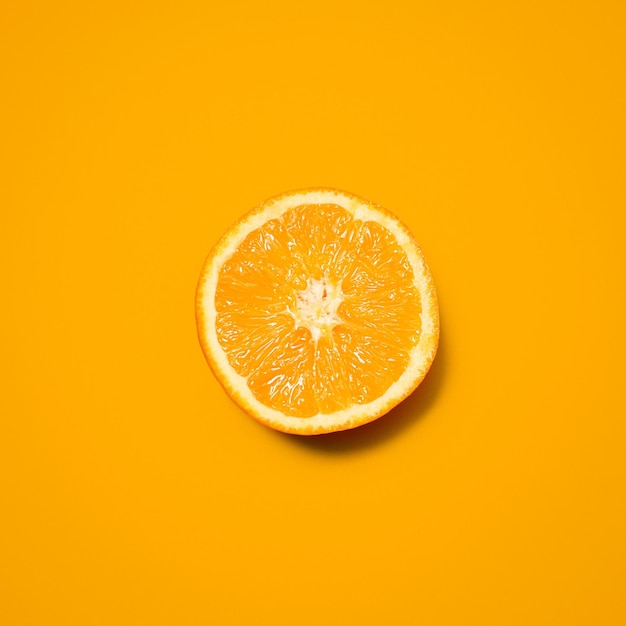 Orange studio and slice of fruit for diet vitamin c and healthy nutrition on isolated wallpaper or background food organic and grocery for natural wellness health and fruity citrus mockup