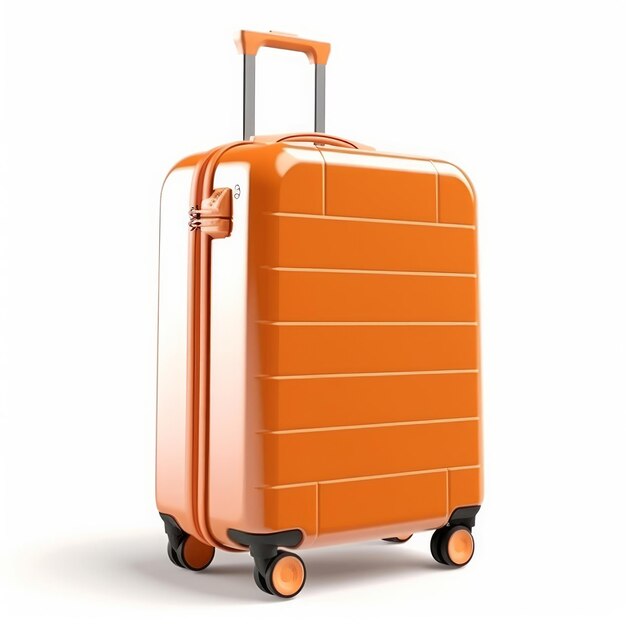 Orange suitcase isolated Illustration AI GenerativexA