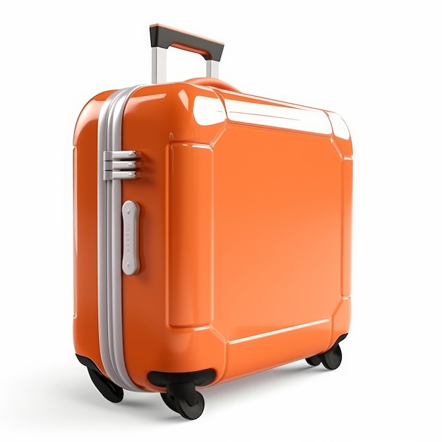 Orange suitcase isolated Illustration AI GenerativexA