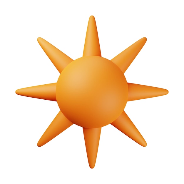 Orange Sun 3D Illustration