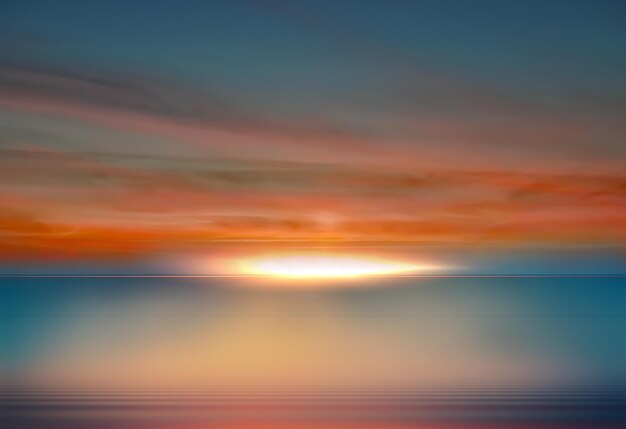 orange sunset on blue sea nature landscape