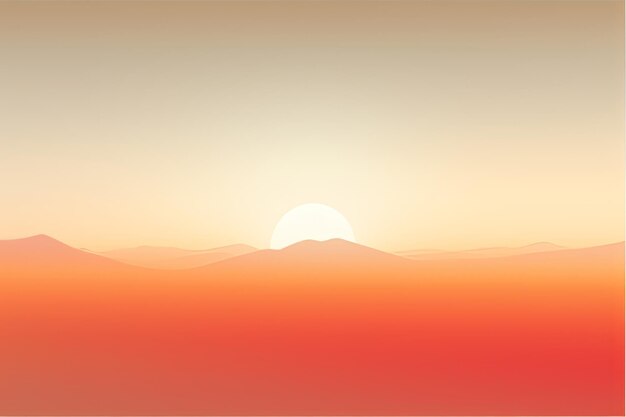 Photo an orange sunset over a mountain range with the sun in the background