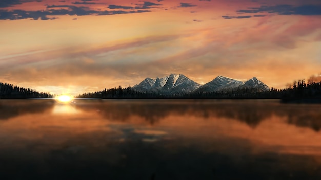 orange sunset ,sun down and  night  starry sky with blue moon sky reflection on sea water wave