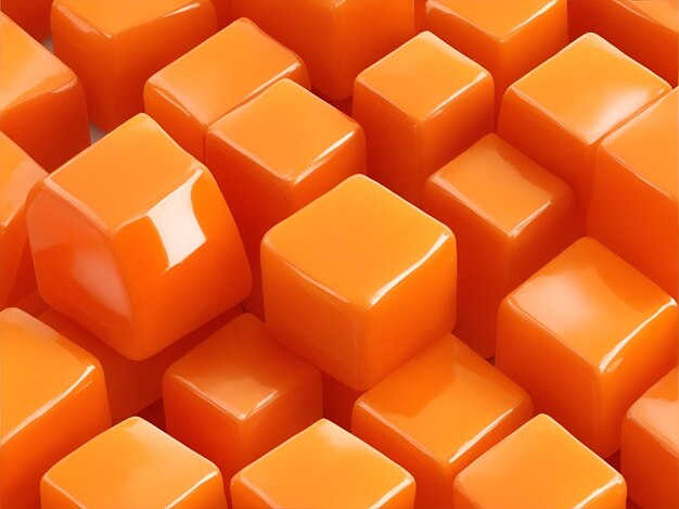 Orange sweet caramel cubes background