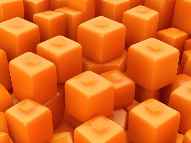 Orange sweet caramel cubes background