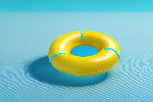 Orange Swim ring on Blue Water Banner Generative Ai