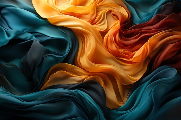 Orange and teal fabric background