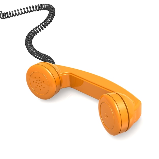 Photo orange telephone receiver