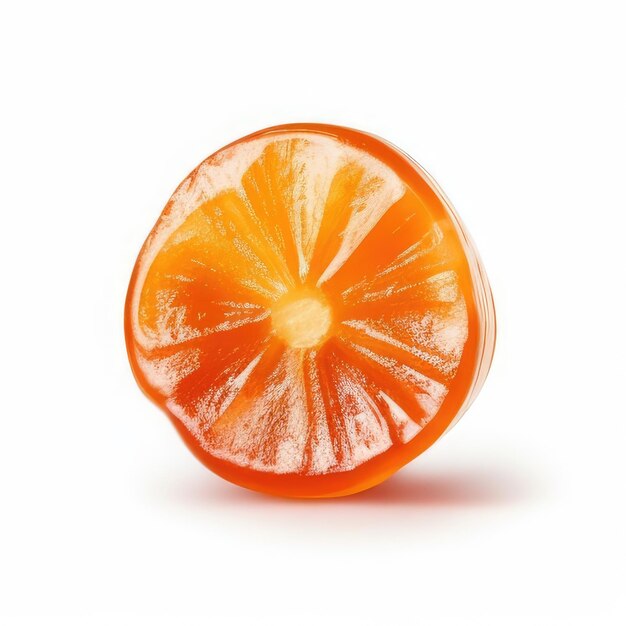 Foto un'arancia con sopra una fetta d'arancia