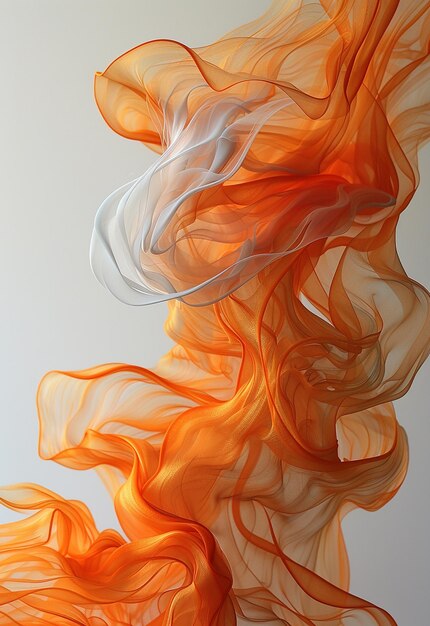 Orange Thick Smoke Sculpture Portrait of a Woman