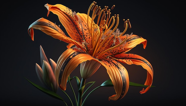 Orange Tiger Lily Flower Generatieve AI