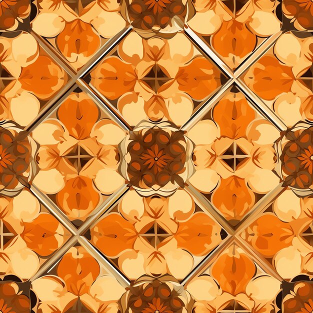 Photo orange tile pattern for decoration