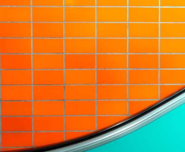 orange tiles on wall