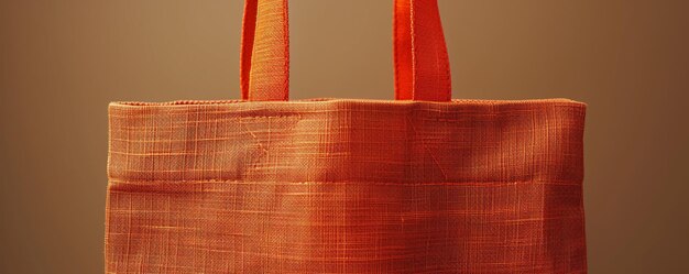 Orange Tote Bag on Table