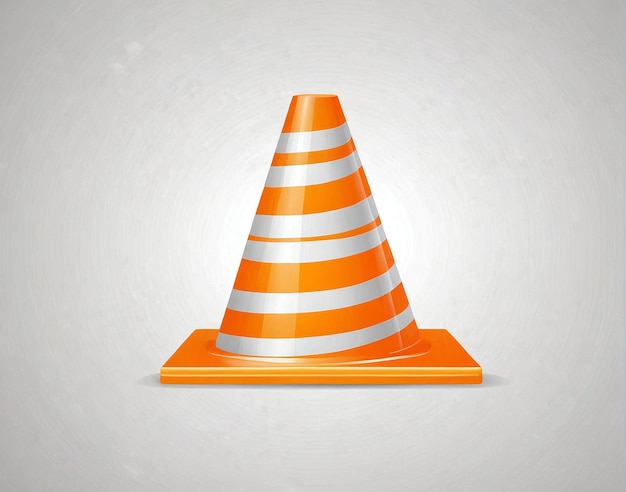 orange traffic cone on a gray background