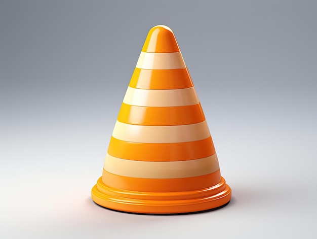 an orange traffic cone sits on top of a white surface in the style of minimal retouching