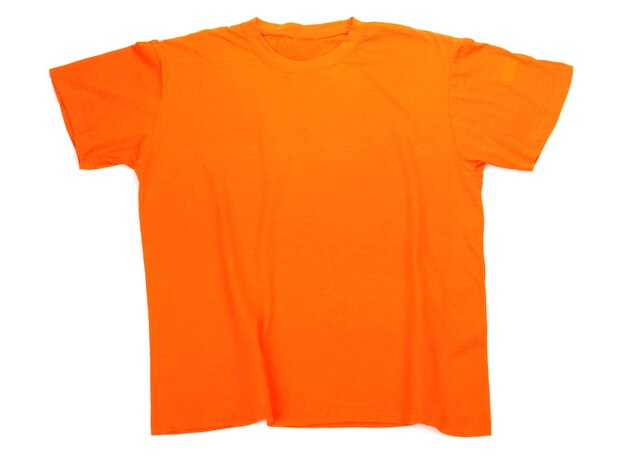 Photo orange tshirt isolated on white