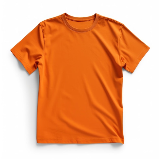 Photo orange tshirt mockup isolated