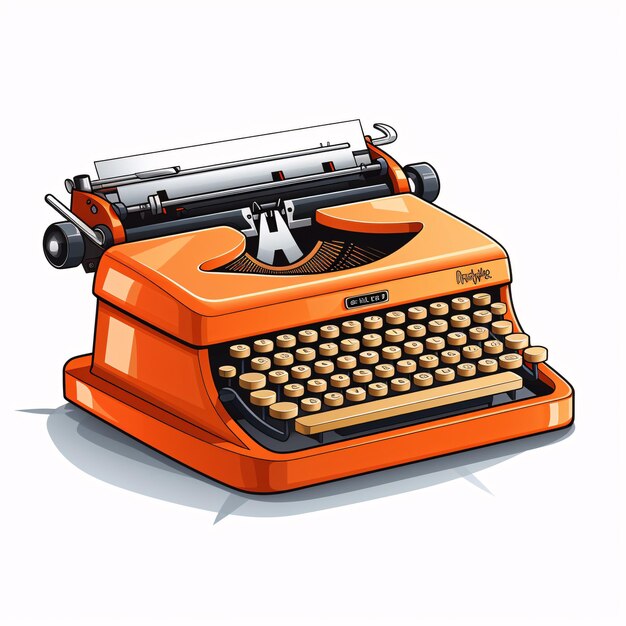 Photo an orange typewriter