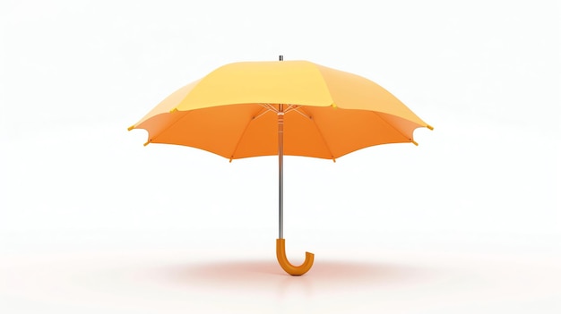 Orange umbrella isolated on white background 3D rendering