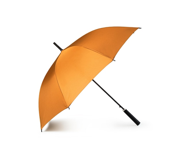 Orange umbrella on white background