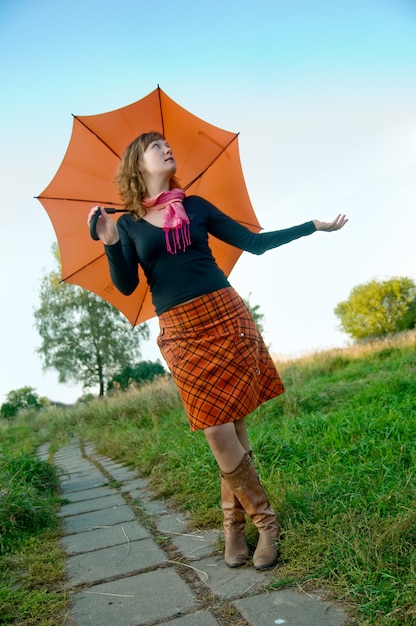 Orange umbrella