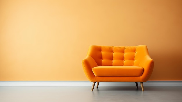 Photo orange velvet loveseat