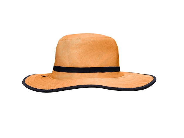 Orange vintage cloth hat isolated on white