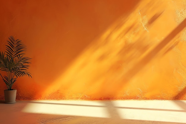 Orange wall with drop shadow and light for background banner template