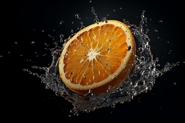 Orange and water splash Generative AI