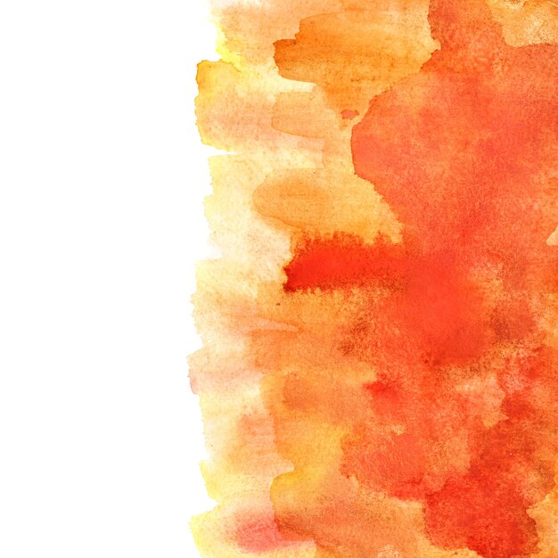 Orange watercolor abstract background with brush strokes. Element for your design