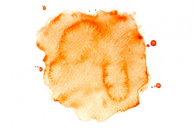 orange watercolor stain with color shades paint background