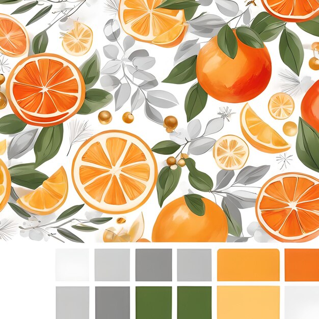 オレンジ色の水彩画