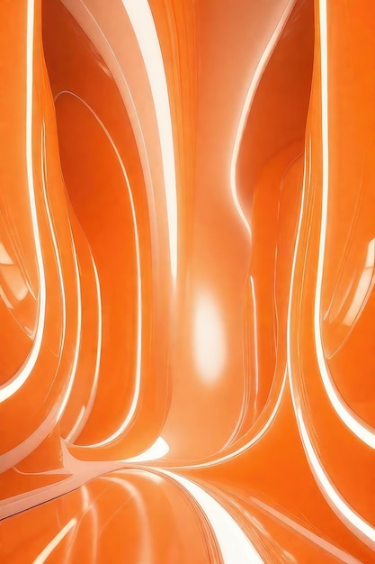 Photo orange waves abstract background