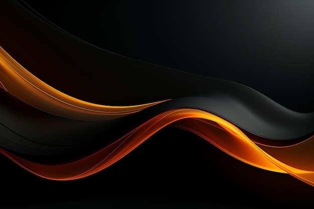 Photo orange wavy design on black background