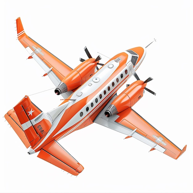 an orange and white airplane with the word quot c quot on the side