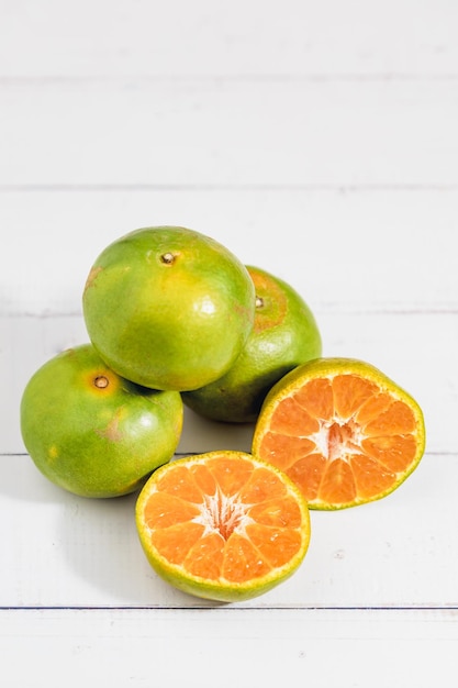 Orange on white background for fruit and eating concept