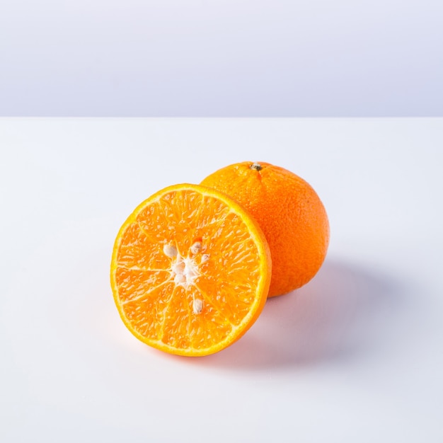 Orange on White Background