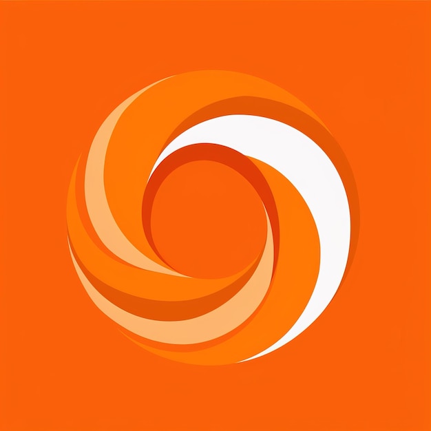 an orange and white circle with orange and white lines