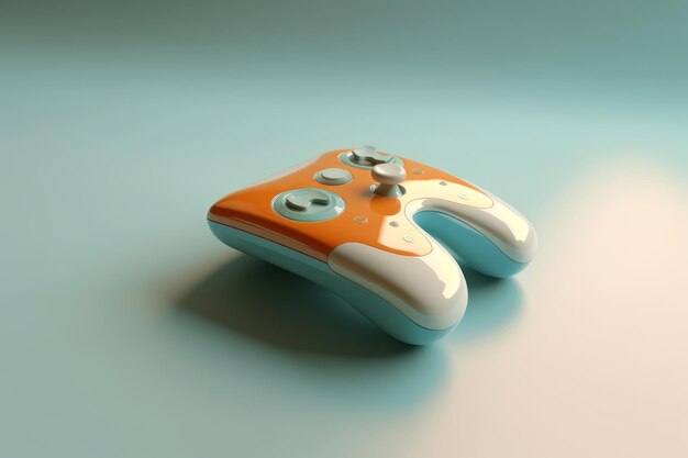 Photo an orange and white controller with the number 2 on it.