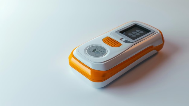 Orange and White Electronic Device on White Surface