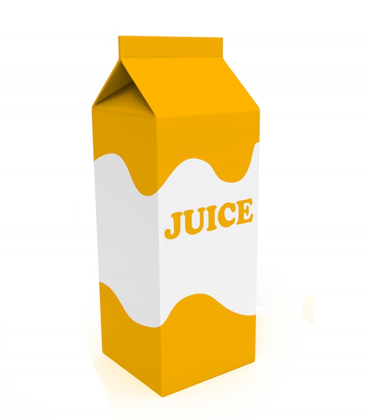 Photo orange and white juice box