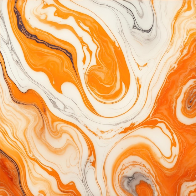 オレンジと白の大理石のテクスチャ背景